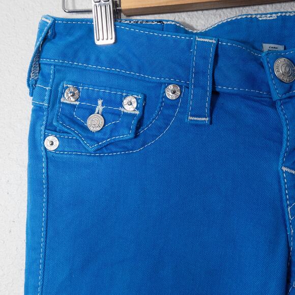 True Religion Women’s Jeans Flashcore Y2K Revival Cobalt Blue Skinny Stretch 26 - Picture 3 of 10